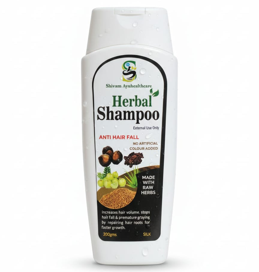 Shivam Ayuhealthcare Herbal Shampoo – Anti Hair Fall & Silk Formula